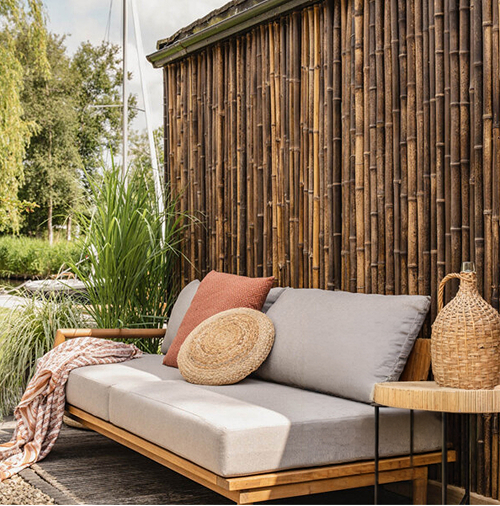 Bambus-Sichtschutz im Garten